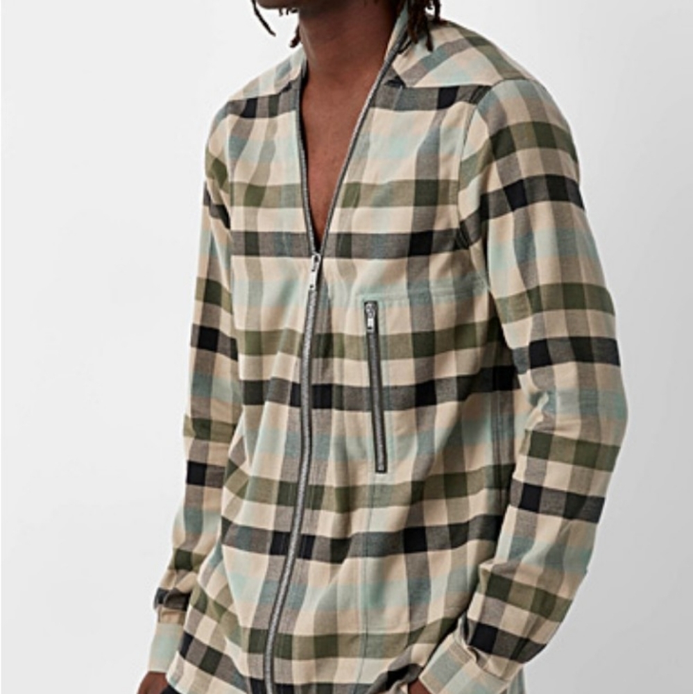 RICK OWENS Larry Brushed Cotton Zip Shirt
